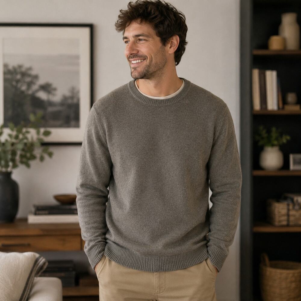 Greyson grey XXL wool cashmere men’s sweater business casual office